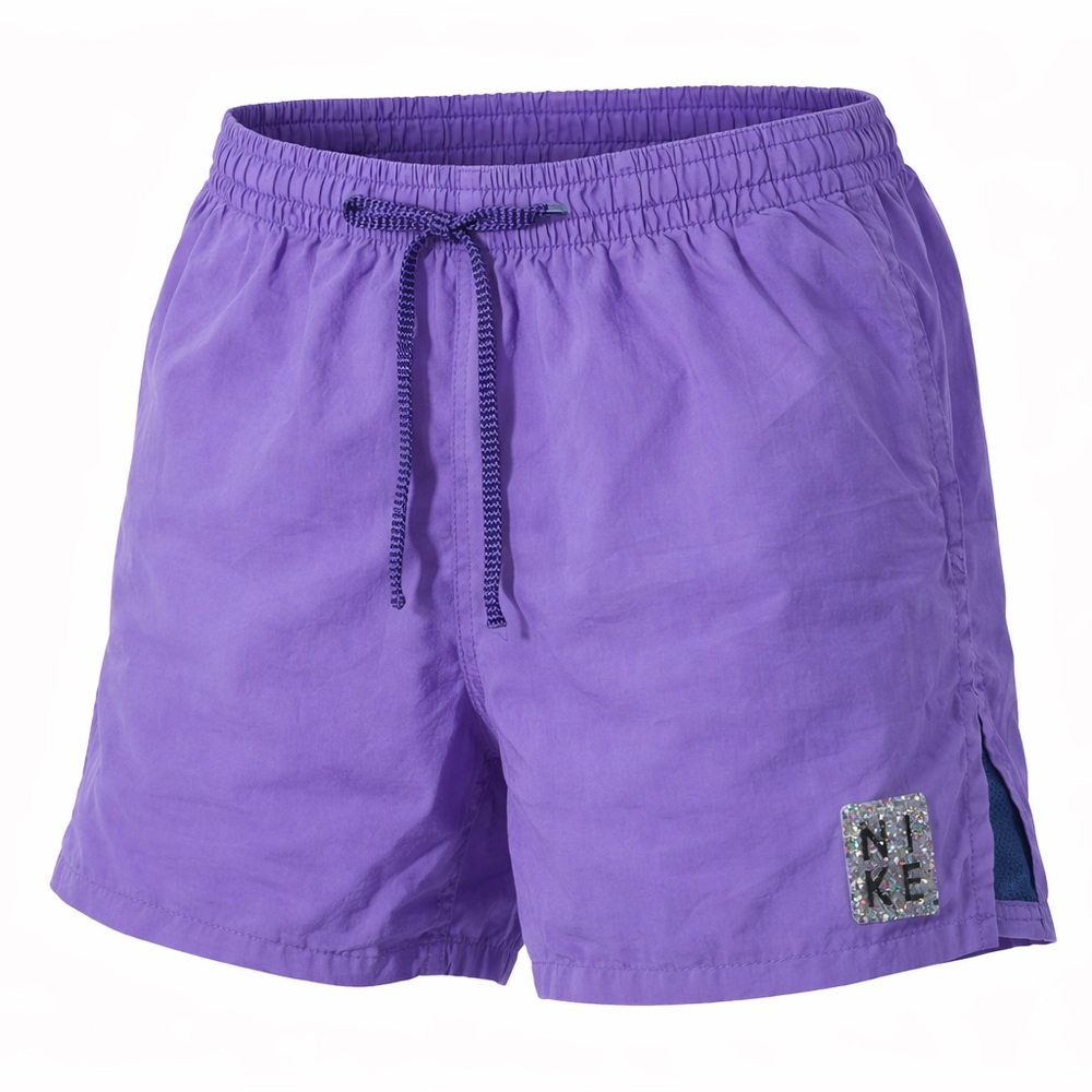 Nike Vintage Y2K Purple Athletic Swim Shorts Medium Retro Swoosh Lined